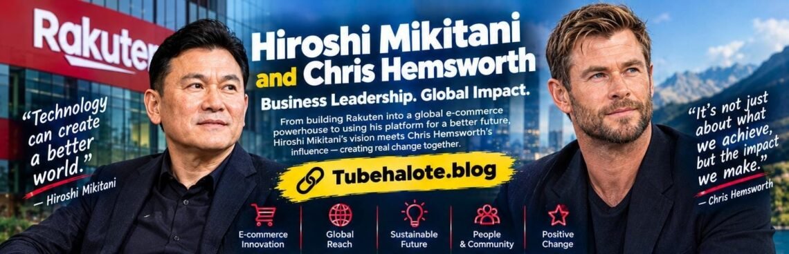 Hiroshi Mikitani and Chris Hemsworth